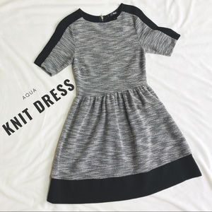 AQUA Black and Grey Knit Dress